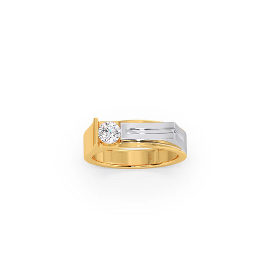 Modern Diamond Men's Two-Tone Band Ring