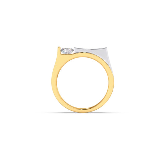 Modern Diamond Men's Two-Tone Band Ring