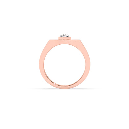 0.30 Carat Segmented Diamond Men's Classic Dual Tone Ring