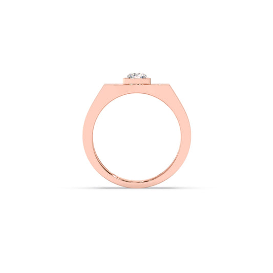 0.30 Carat Segmented Diamond Men's Classic Dual Tone Ring