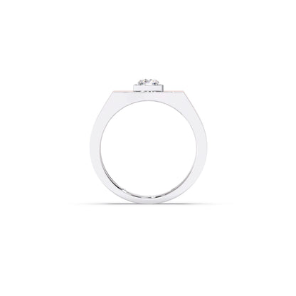 0.30 Carat Segmented Diamond Men's Classic Dual Tone Ring