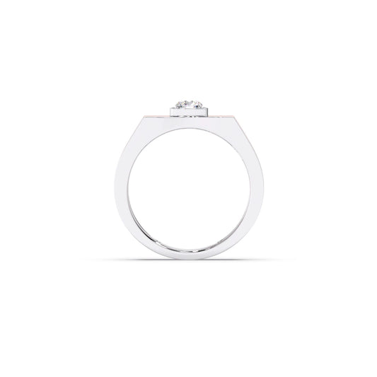 0.30 Carat Segmented Diamond Men's Classic Dual Tone Ring