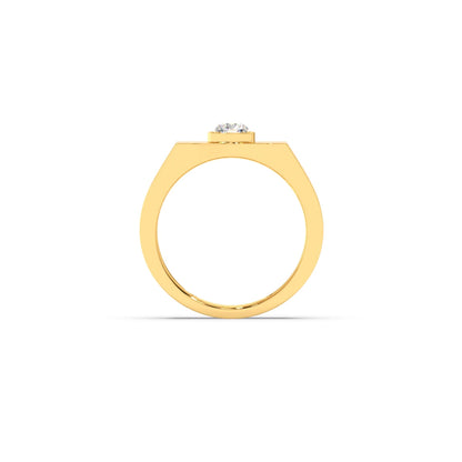 0.30 Carat Segmented Diamond Men's Classic Dual Tone Ring
