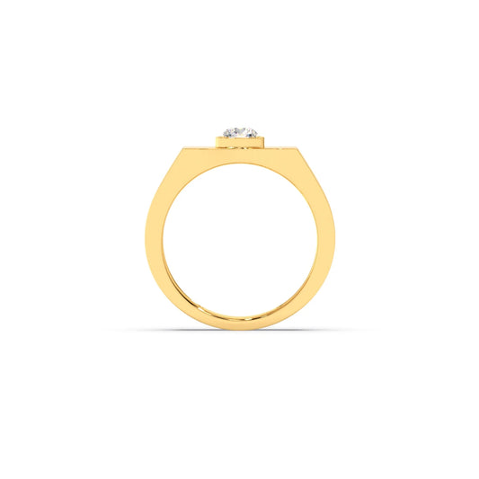 0.30 Carat Segmented Diamond Men's Classic Dual Tone Ring