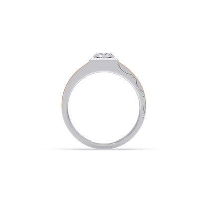 0.66 Carat Dual Tone Textured Diamond Men's Classic Ring