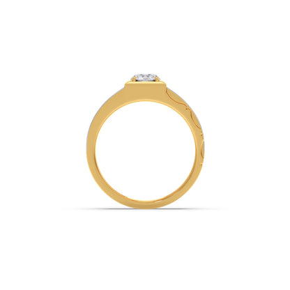 0.66 Carat Dual Tone Textured Diamond Men's Classic Ring