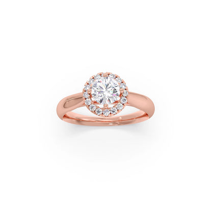 Round Halo Solitaire Engagement Ring 6.00mm