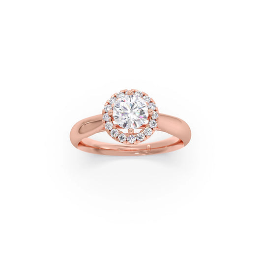 Round Halo Solitaire Engagement Ring 6.00mm