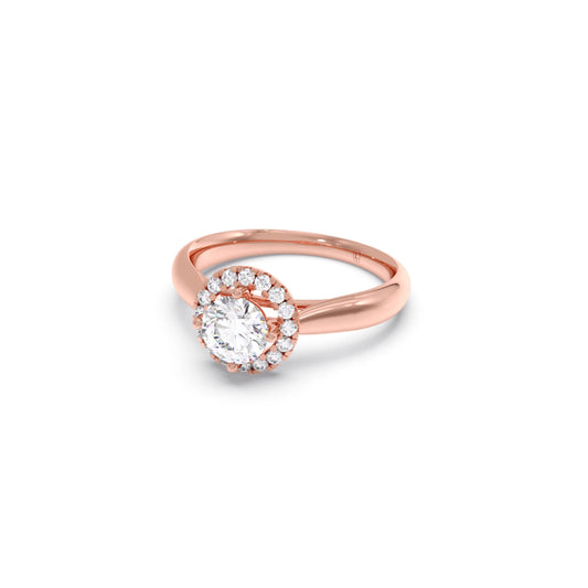 Round Halo Solitaire Engagement Ring 6.00mm