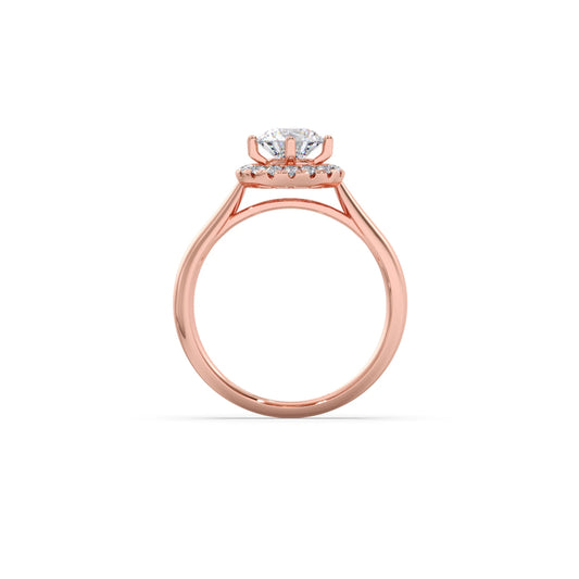 Round Halo Solitaire Engagement Ring 6.00mm