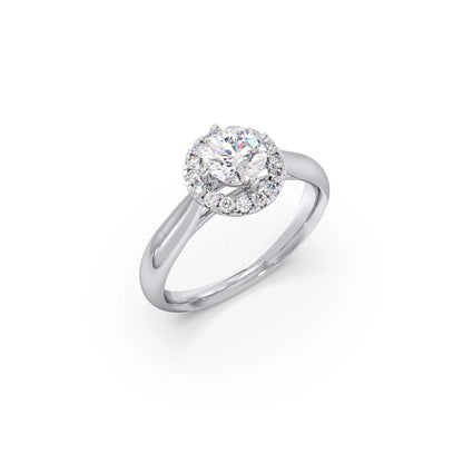 Round Halo Solitaire Engagement Ring 6.00mm