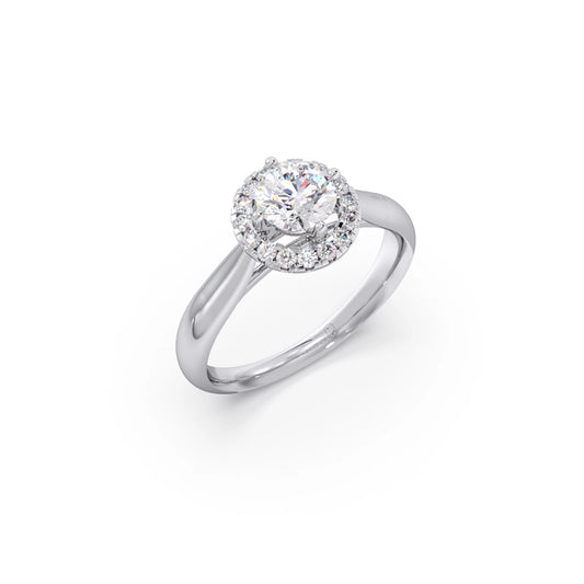 Round Halo Solitaire Engagement Ring 6.00mm