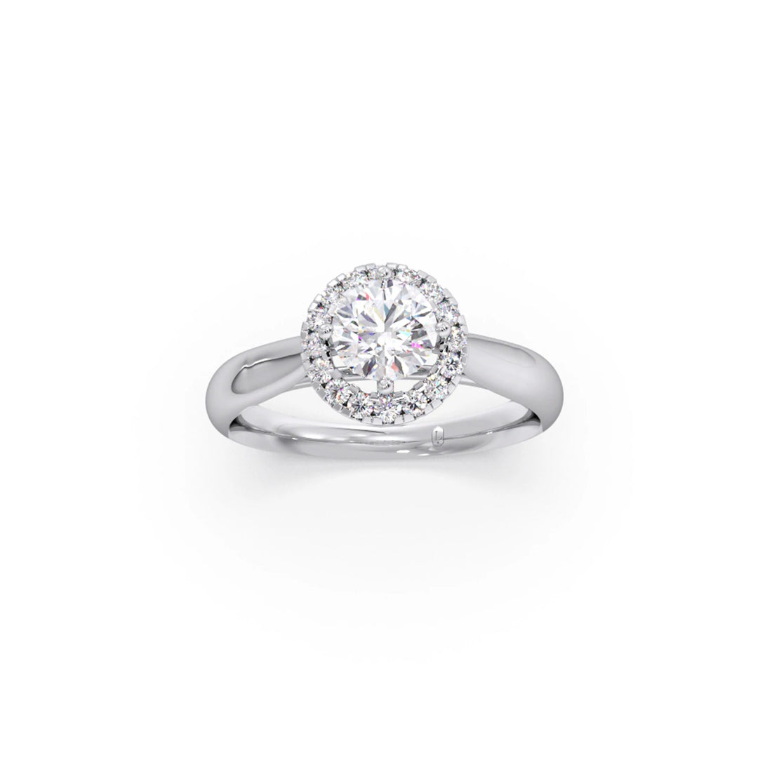 Round Halo Solitaire Engagement Ring 6.00mm