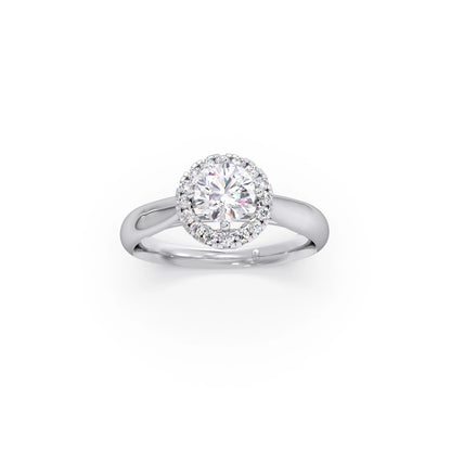 Round Halo Solitaire Engagement Ring 6.00mm