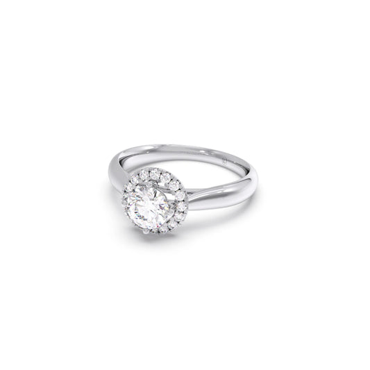 Round Halo Solitaire Engagement Ring 6.00mm