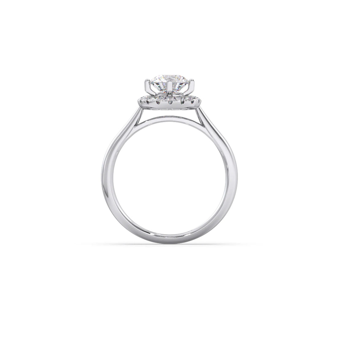 Round Halo Solitaire Engagement Ring 6.00mm