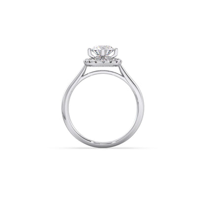 Round Halo Solitaire Engagement Ring 6.00mm