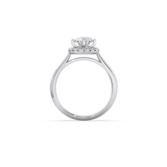 Round Halo Solitaire Engagement Ring 6.00mm