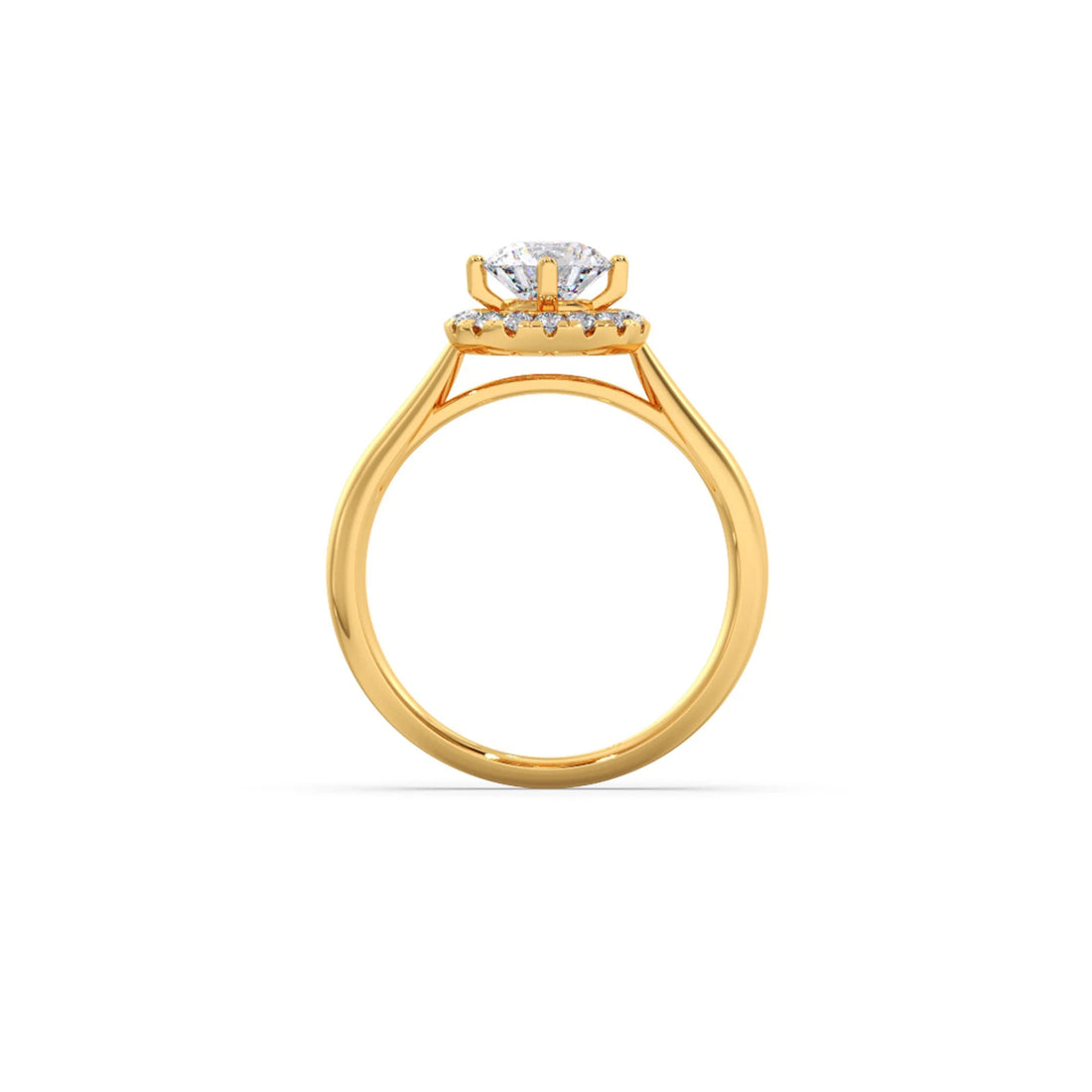 Round Halo Solitaire Engagement Ring 6.00mm