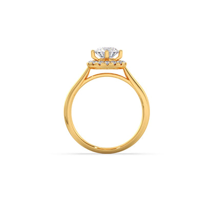 Round Halo Solitaire Engagement Ring 6.00mm