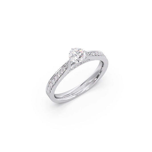 Round Diamond Pave Band Ring 5.00mm