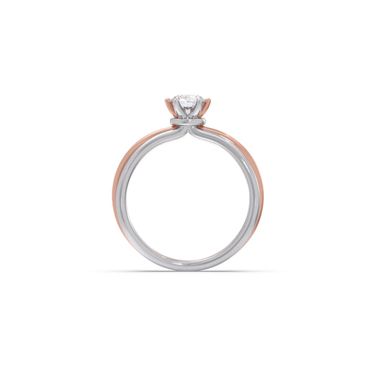 Round Diamond 0.50 Ct Dual Gold Accent Ring