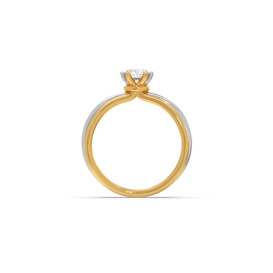 Round Diamond 0.50 Ct Dual Gold Accent Ring