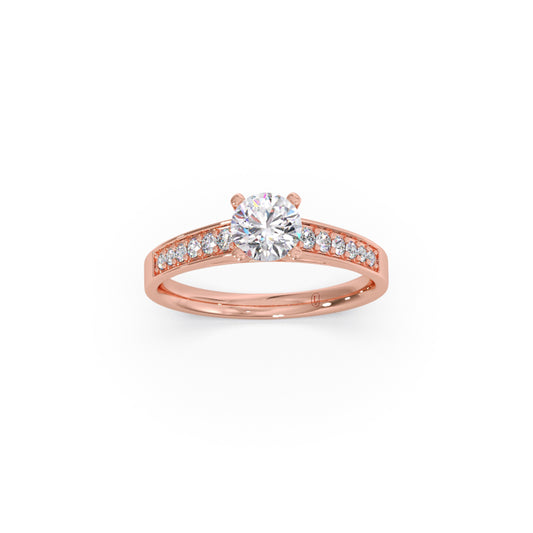 Round Diamond Pave Band Ring 5.70mm