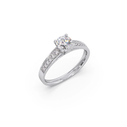 Round Diamond Pave Band Ring 5.70mm