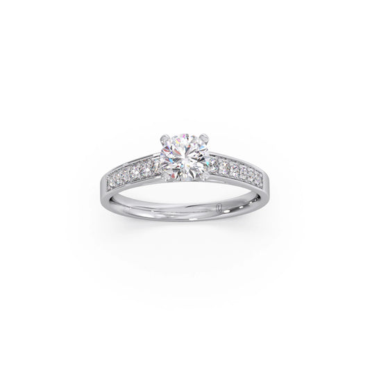 Round Diamond Pave Band Ring 5.70mm