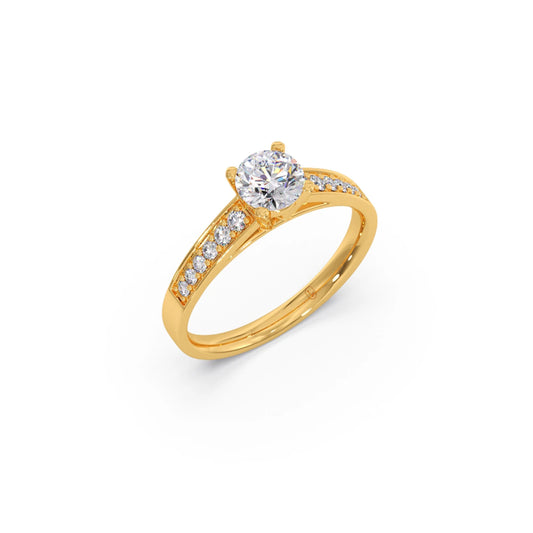 Round Diamond Pave Band Ring 5.70mm