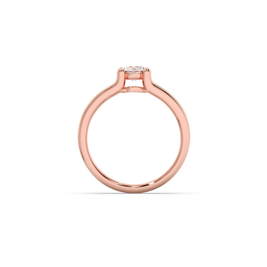 0.32 Carat Round Diamond Two-Tone Gold Ring