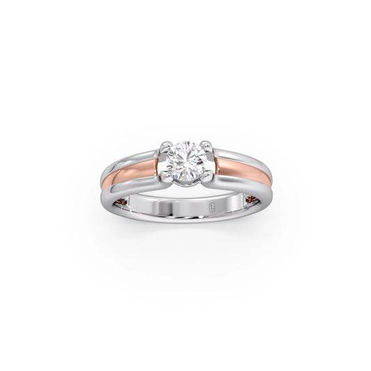 0.32 Carat Round Diamond Two-Tone Gold Ring