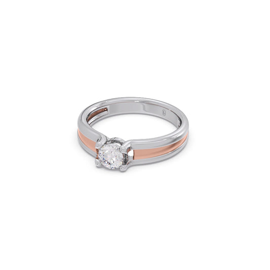 0.32 Carat Round Diamond Two-Tone Gold Ring
