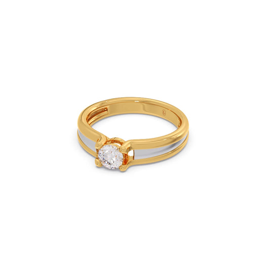 0.32 Carat Round Diamond Two-Tone Gold Ring