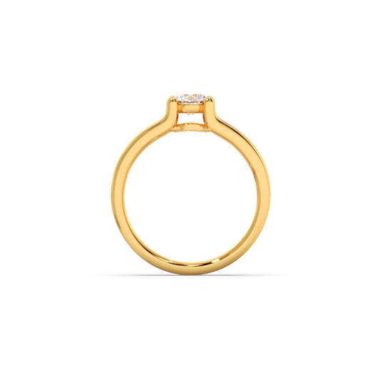 0.32 Carat Round Diamond Two-Tone Gold Ring