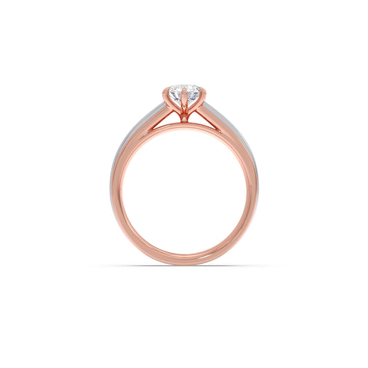 0.50 Carat Six Prong Solitaire Engagement Dual Tone Ring