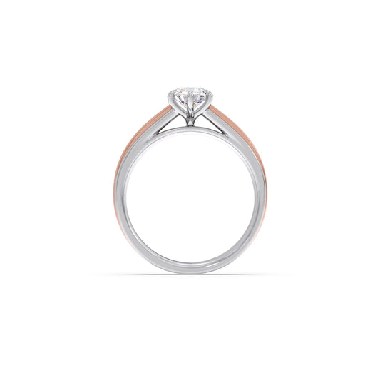 0.50 Carat Six Prong Solitaire Engagement Dual Tone Ring
