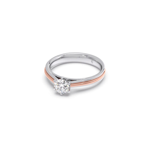 0.50 Carat Six Prong Solitaire Engagement Dual Tone Ring