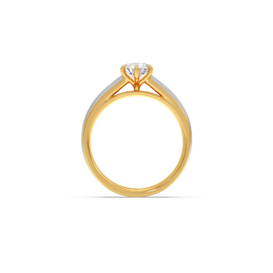 0.50 Carat Six Prong Solitaire Engagement Dual Tone Ring