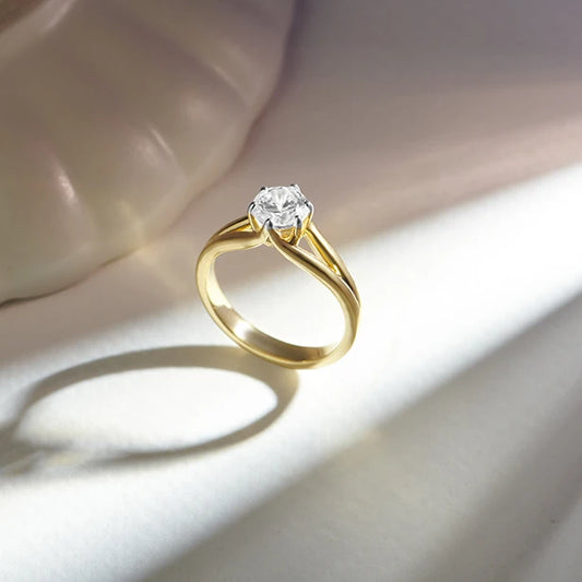 Split Shank Diamond Solitaire Ring