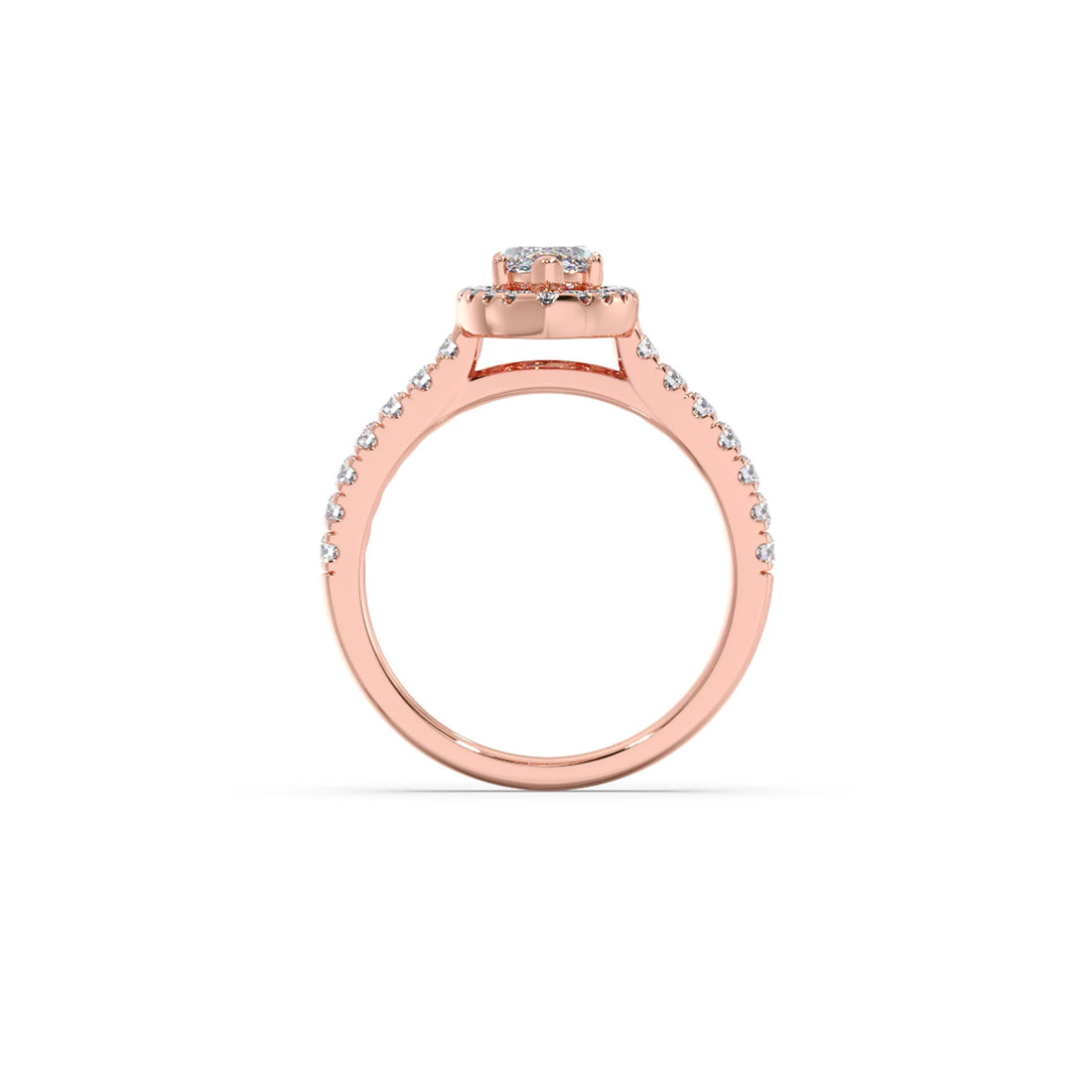 Marquise Halo Pave Diamond Engagement Ring