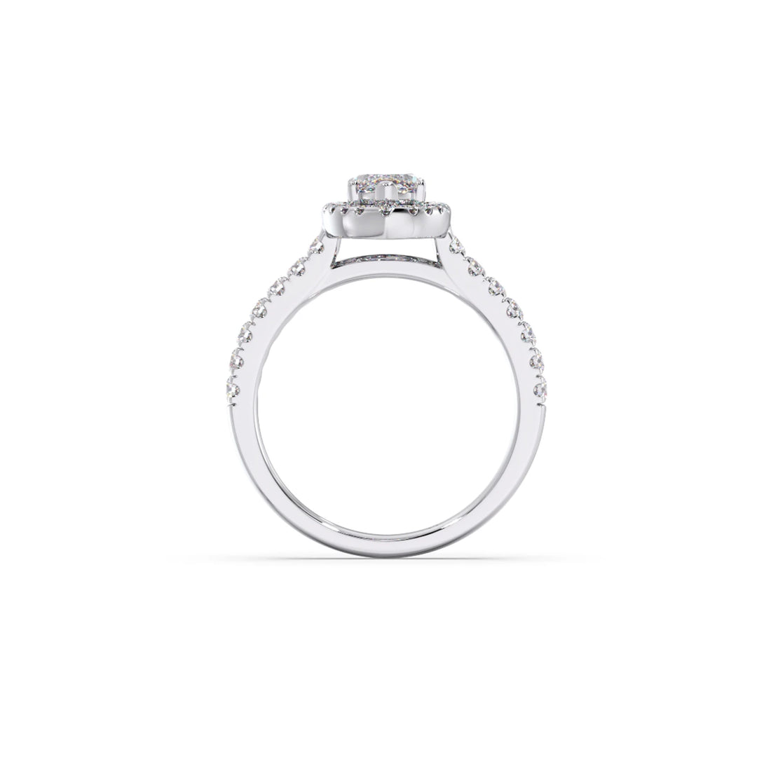 Marquise Halo Pave Diamond Engagement Ring