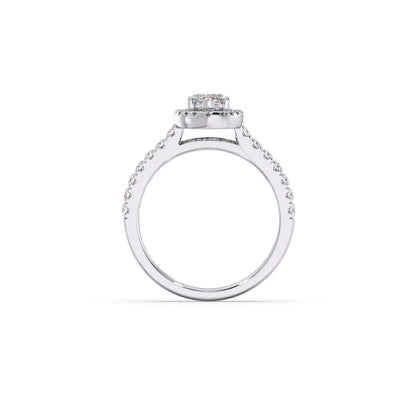 Marquise Halo Pave Diamond Engagement Ring