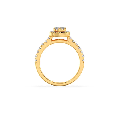 Marquise Halo Pave Diamond Engagement Ring