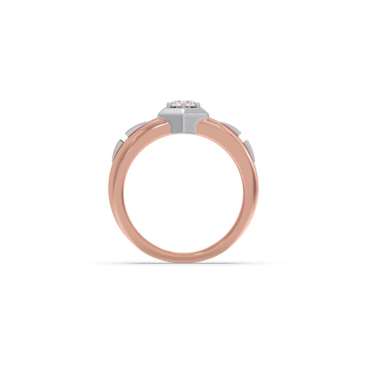 Hexa Halo Two-Tone Engagement Ring
