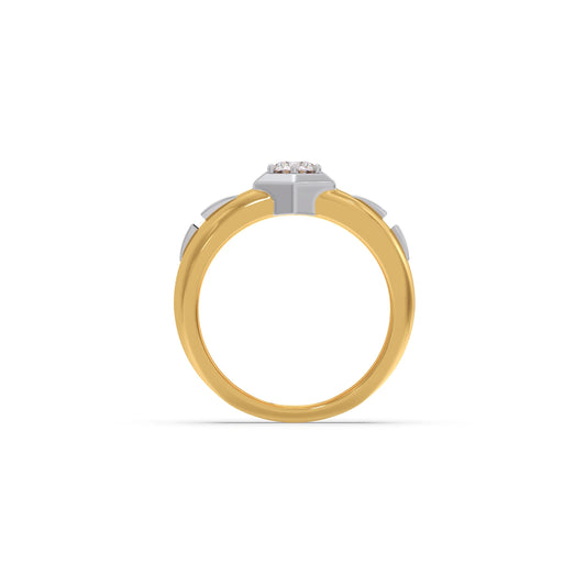 Hexa Halo Two-Tone Engagement Ring