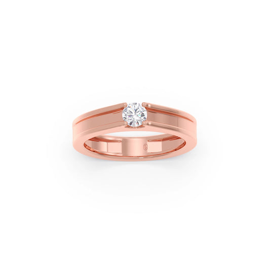 Men’s Prong-Set Solitaire Wedding Band