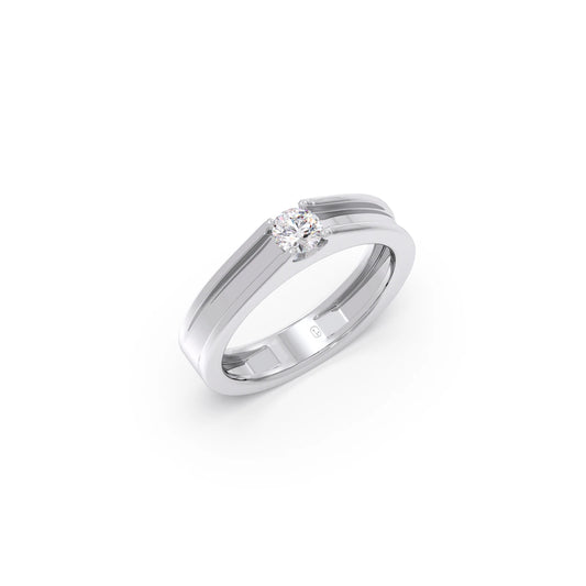 Men’s Prong-Set Solitaire Wedding Band