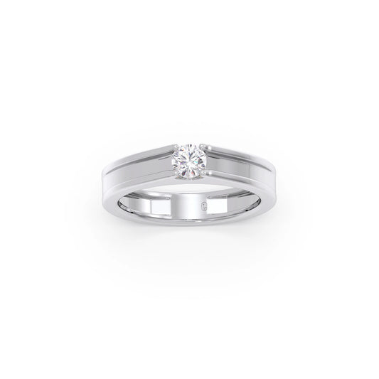 Men’s Prong-Set Solitaire Wedding Band